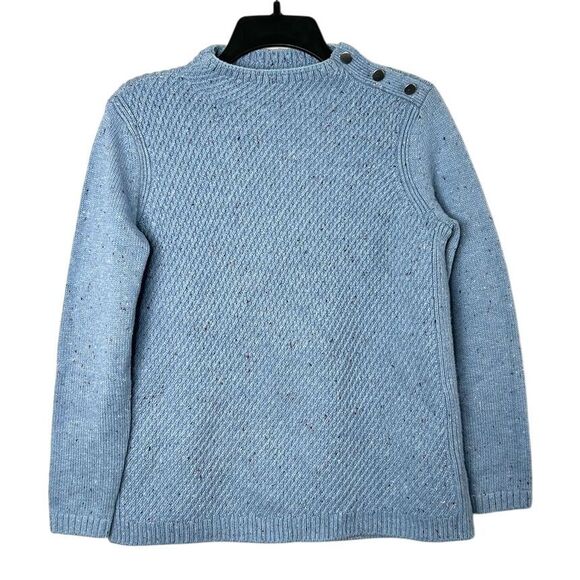 NEW Talbots light Blue Cable Knit Pullover Speckled Sweater Woman's size Small - Picture 2 of 7